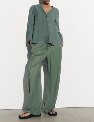 Pantaloni Zara, verde Verde