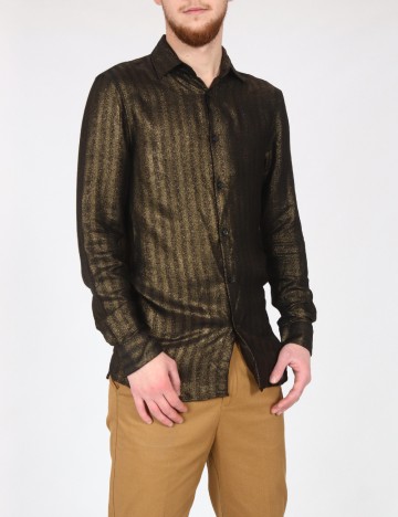 Camasa Zara, auriu/negru