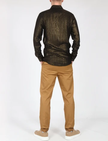 Camasa Zara, auriu/negru Negru