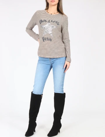 Bluza Zara, alb/negru Negru