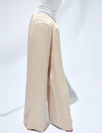 Pantaloni Zara, bej Crem