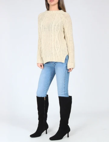 Pulover Zara, bej Crem