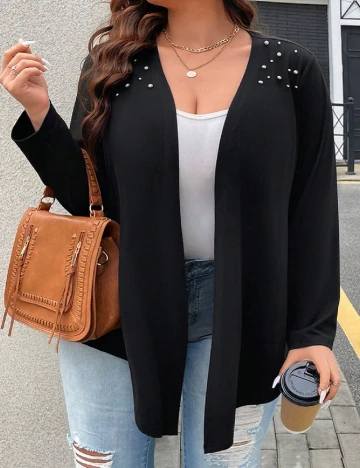 Blazer SHEIN CURVE, negru Negru