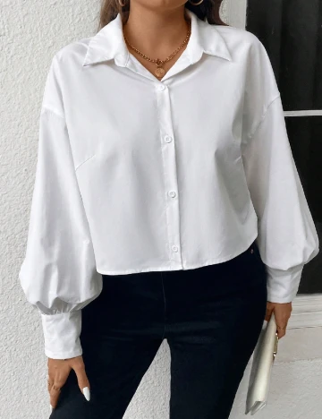 Camasa SHEIN CURVE, alb Alb