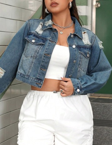 
						Jacheta SHEIN CURVE, albastru