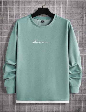 Bluza SHEIN Plus Size Men, turcoaz