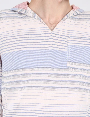 Bluza Zara, alb/albastru