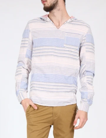 Bluza Zara, alb/albastru