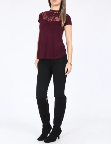 Bluza Bershka, pruna Rosu