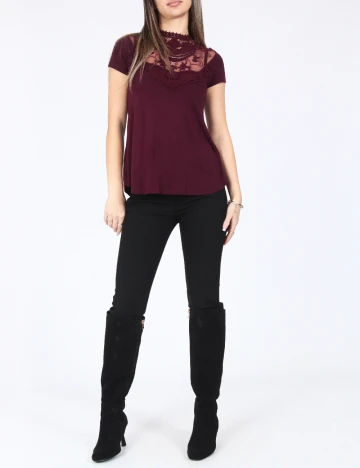 Bluza Bershka, pruna Rosu