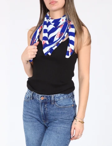 Esarfa Zara, albastru/alb Albastru