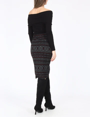 Fusta Bershka, negru Negru