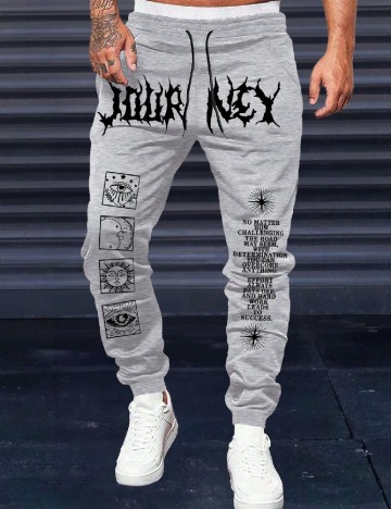 Pantaloni SHEIN Plus Size Men, gri