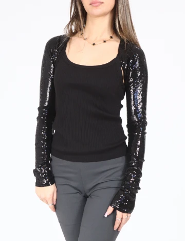 Bolero Bershka, negru Negru