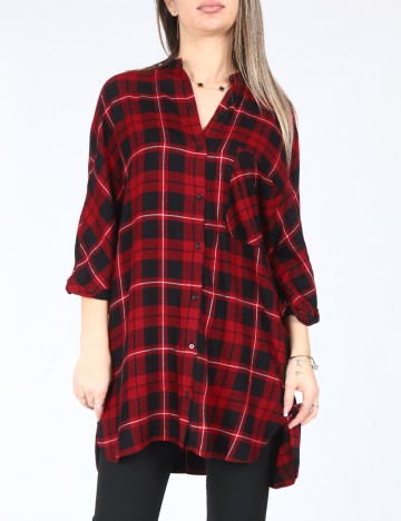 
						Camasa Zara, rosu/negru