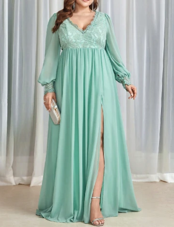 Rochie lunga SHEIN CURVE, verde Verde