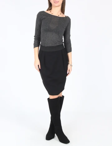 Rochie scurta Zara, gri/negru Negru