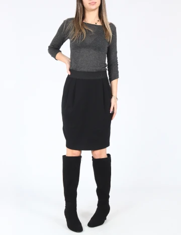 Rochie scurta Zara, gri/negru Negru