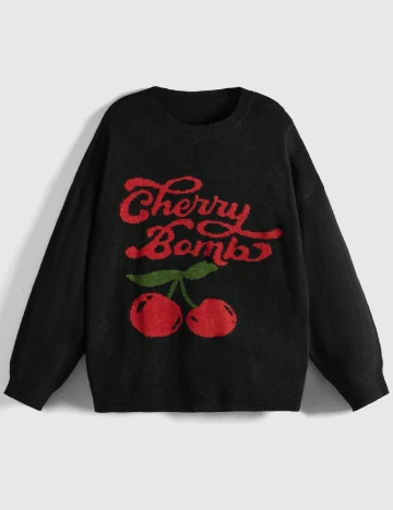 Bluza Romwe Plus Size, negru Negru