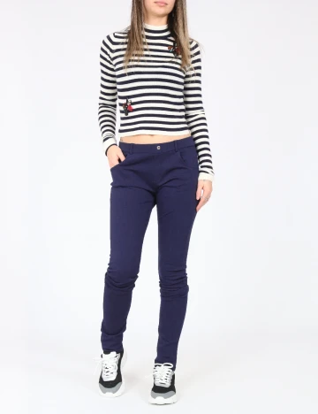 Pantaloni Zara, bleumarin Albastru