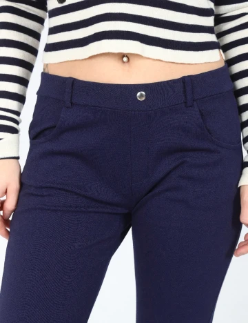 Pantaloni Zara, bleumarin Albastru