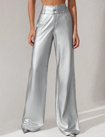 Pantaloni SHEIN, argintiu