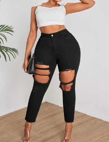 
						Blugi SHEIN CURVE, negru