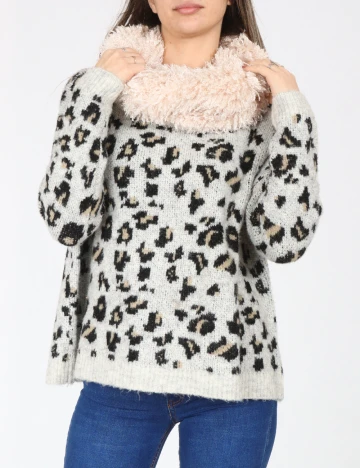 Esarfa circulara Bershka, crem Crem