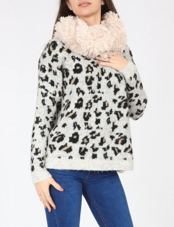 Esarfa circulara Bershka, crem Crem