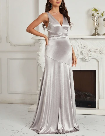 Rochie lunga SHEIN Maternity, argintiu Gri