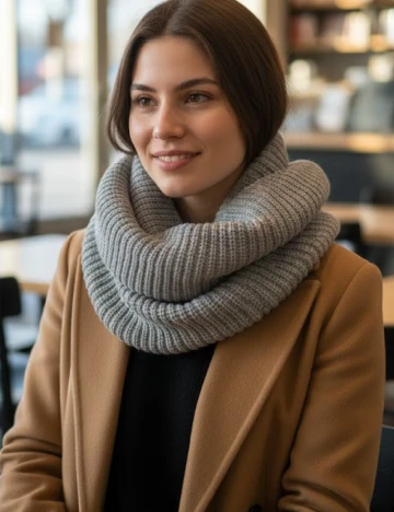 Fular Circular Pull&Bear, gri Gri