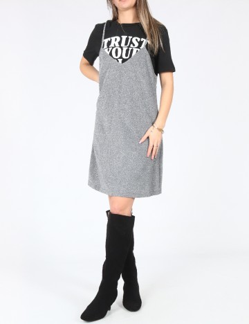 Rochie scurta Zara, negru/argintiu