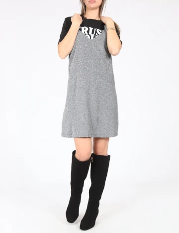 Rochie scurta Zara, negru/argintiu Gri