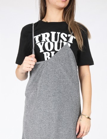 Rochie scurta Zara, negru/argintiu