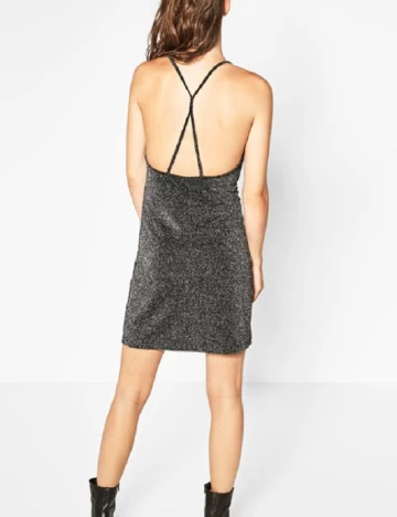 Rochie scurta Zara, argintiu Gri