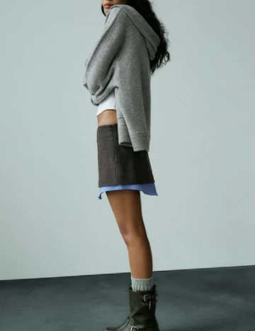 Fusta Zara, gri inchis Gri