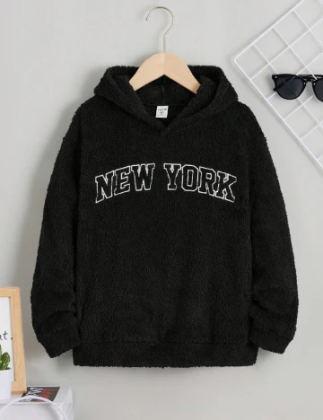 Hanorac Shein Kids, negru Negru