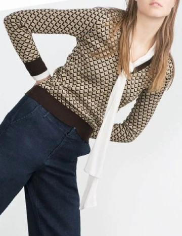 Bluza Zara, maro/crem Maro