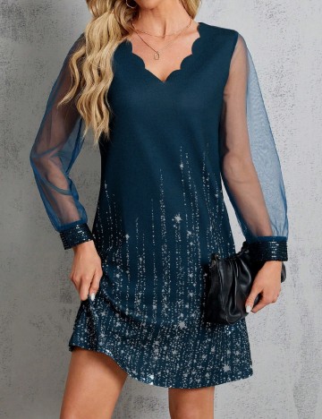 
						Rochie scurta Emery Rose, bleumarin