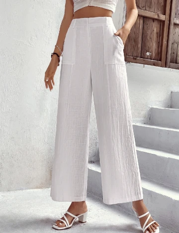 Pantaloni SHEIN, alb Alb