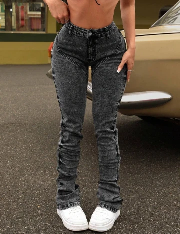 Blugi SHEIN, gri inchis Gri