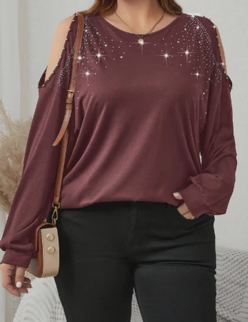 Bluza SHEIN CURVE, pruna Mov