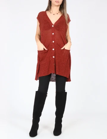 Vesta oversize Zara, caramiziu Rosu