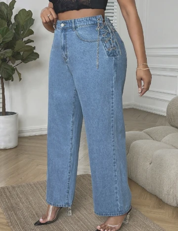 Blugi SHEIN CURVE, albastru Albastru