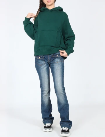 Hanorac Oversize Bershka, verde Verde