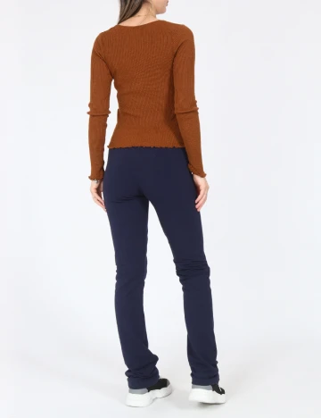 Pantaloni Bershka, bleumarin Albastru