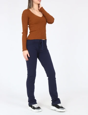 Pantaloni Bershka, bleumarin Albastru