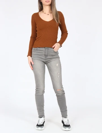 Blugi Bershka, gri Gri