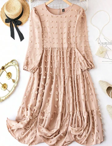 Rochie medie Plus Size SHEIN CURVE, piersica Roz