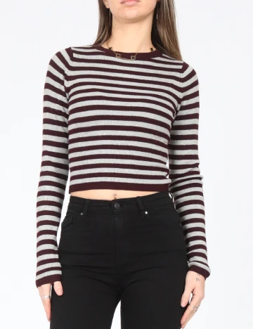 Bluza Pull&Bear, gri/pruna Mov